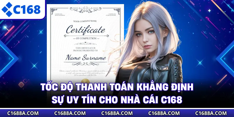 Tốc độ thanh toán khẳng định sự uy tín cho nhà cái C168